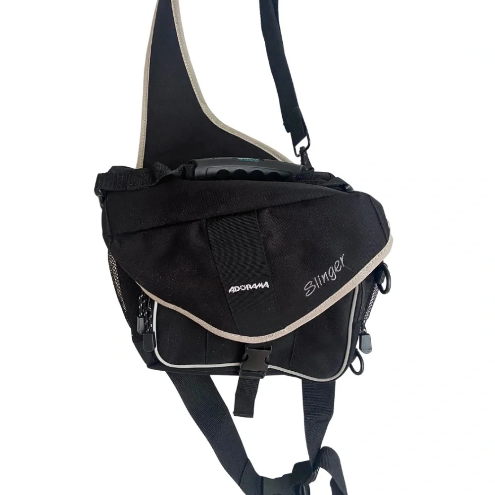 Adorama Camera Slinger Travel Bag Canvas with Reflective Details [Black]